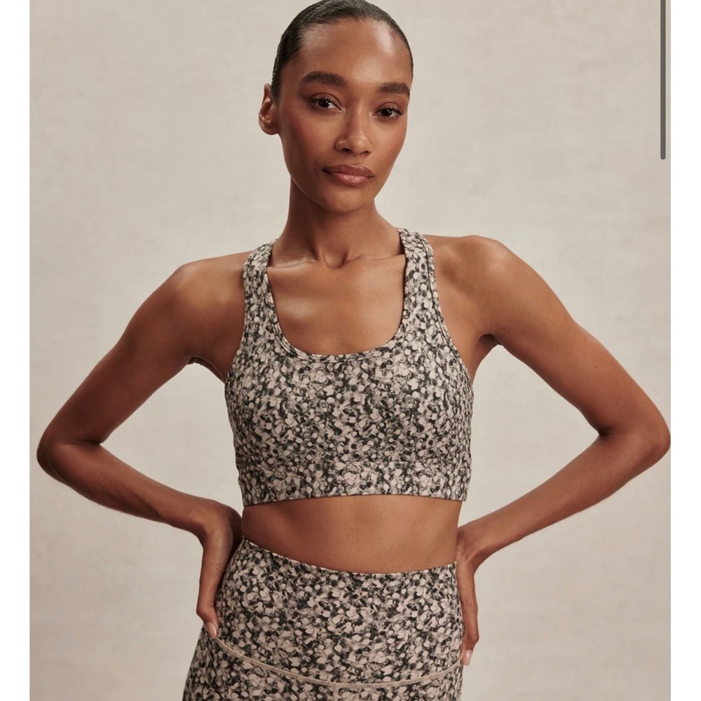 Varley Freesoft‎ Selma Bra S Dappled Floral Animal Print Racerback Yoga Gym